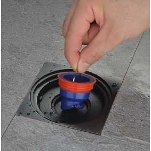 Siphon de sol de douche 3,5 x 5,3 cm, anti-reflux, anti-odeurs, vanne de vidange rapide - Neuf