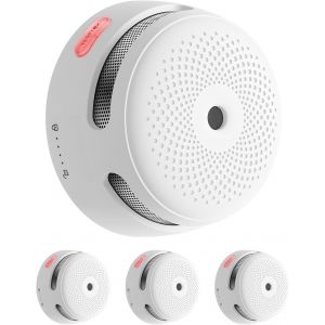 D&eacute;tecteur de Fum&eacute;e Wi-FI Compatible avec l`Appli Home Security, Station de Base SBS50 Requise, Mini-D&eacute;tecteur de Fum&eacute;e Interconnect&eacute; sans Fil Conforme &agrave; EN14604, XS01-M, Lot de 3 - Neuf