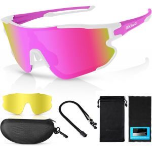 Ulteronixshop-Lunette De Cyclisme Polaris&eacute;es, Lunettes De Soleil De Sport Uv 403 Avec Rempla&ccedil;ables Vision Nocturne Verres Pour V&eacute;lo, P&ecirc;che, Course &Agrave; Pied, Homme Femme Et Jeunes, Or - Neuf