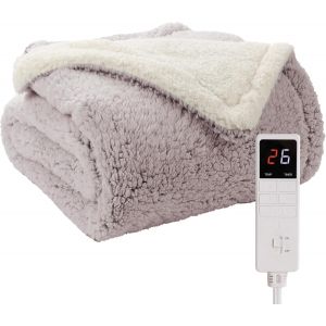 Ulteronixshop-Couverture Chauff&eacute;e &Eacute;lectrique De Laine De Faux Agneau Rose Violet - R&eacute;glage De Temp&eacute;rature &Agrave; 9 Niveaux, Fermeture Automatique De 9 Heures, Douce Et L&eacute;g&egrave;re, Lave-Machine, Certifi&eacute; CE, 1 - Neuf