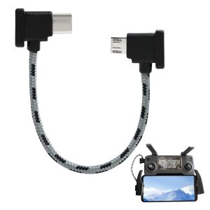 Câble De Télécommande Micro Ab Vers Usb C, Câble De Données À Angle Droit De Type C Vers Micro Usb, Câble Adaptateur De Dronede De 15 Cm Compatible Avec La Télécommande Dji Mini Se/Mavic Mini/Air - Neuf