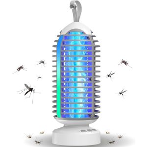 Lampe Anti Moustique Extérieur 4 En 1, 4000 Mah Tue Mouche Électrique Rechargeable Usb, 3000V, Ipx5 Étanche, Anti Moustique Sans Fil Pour L¿Intérieur, L¿Extérieur, Le Balcon Et Le Camping - Neuf