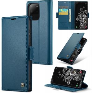 Maa-Coque Pour Samsung Galaxy S20 Ultra, Étui Housse En Rfid Protection Premium Pu Cuir Portefeuille Rabat Case Magnétique Stand Antichoc, Étui Case Pour Samsung Galaxy S20 Ultra, Bleu - Neuf