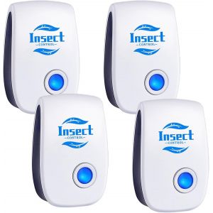 Répulsif Ultrason Anti-Rongeurs Insectes, 4 Pack Ultrason Anti Moustique Ultrason Souris et Rats, Intérieur Répulsif Électronique Insectes pour Souris, Rats Fourmis Araignées Moustiques - Neuf