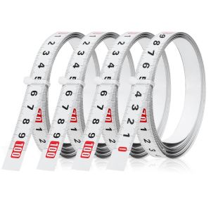 LETNERNY-4 Règles Métriques Auto-Adhésives En Acier Au Carbone ¿ Rubans À Mesurer Haute Précision Pour Établis, Machines Et Ateliers (4 Pièces, Résistantes Aux Chocs & Étanches) - Neuf