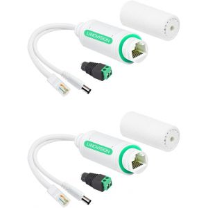 2 Pack 12V DC 10/100Mbps Waterproof PoE Splitter Power Over Ethernet IEEE802.3af/at PoE to DC for Security Cameras,Wireless AP,VoIP Phone - Neuf