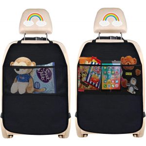 Subzonal-Organiseur Siege 2 Pi&egrave;ce, Protection Siege Enfant, Protecteur Siege Voiture, Housse Protection Voiture Diege Arriere Avec 2 Poches Pour Imperm&eacute;rable Et Salet&eacute;(Noir) - Neuf