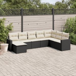 Prolenta Premium - Salon De Jardin 8 Pcs Avec Coussins Noir R&eacute;sine Tress&eacute;e - Neuf