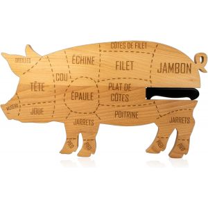 - Planche &Agrave; D&eacute;couper Cochon En Bois De H&ecirc;tre - Planche Ap&eacute;ro En Forme De Cochon - Id&eacute;e Cadeau Chasse Homme - Cadeau No&euml;l Homme - Planches &Agrave; D&eacute;couper Pour Charcuterie - Planches &Agrave; Saucisson - Neuf