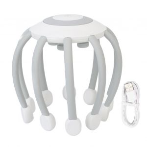 Masseur de cuir chevelu electrique Bluetooth, 5 modes, pression reduite, reglable, blanc - Neuf