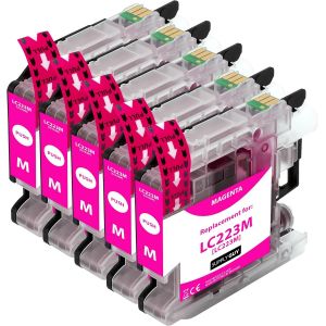ERYI-5 Cartouches D'Encre Compatible Avec Brother Lc223 Magenta Pour Mfc-J5320Dw Mfc-J5620Dw Mfc-J4420Dw Mfc-J480Dw Dcp-J4120Dw Dcp-J562Dw Et Plus (Voir Page Produit) - Neuf