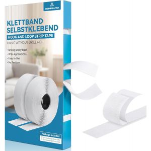 Scratch Autocollant Double Face Extra Fort,Bande Scratch Adhésif Bande Agrippantes Adhésives Autocollant,Adhésives puissant Hook Loop Rubans pour Ménage,Bricolage Et l'artisanat,20mmx5m - Neuf