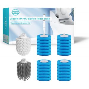 KAL-26 Brosses De Rechange Pour Brosse Toilette Électrique Hk-047 - Brosse Nylon Dur, Brosse Silicone Tpu & 24 Brosses Jetables (Appareil Non Inclus) - Neuf