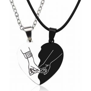 Kal-2 Pièces Colliers D'amitié, Collier D'amour Colliers Amitié Best Friends Collier D'amitié Anniversaire Pendentif Cadeau Chaîne, Colliers De Meilleur Ami Assortis Aux Colliers, Cadeaux D'amitié - Neuf