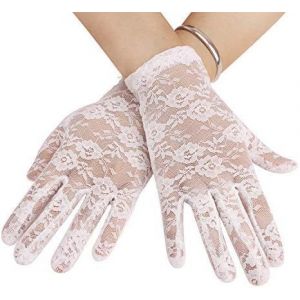 Femme Gants En Dentelle Plein Et Demi Doigts Gants Élégant De Mariage Soirée Cérémonie Cocktail Mitaine Sans Doigts Florale Gants Courts De Conduite Protection Solaire Antidérapant - Neuf