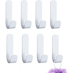 Eryi-8 Pièces Crochet Adhesif,Accroche Serviette,Accroche Serviette Salle De Bain,Crochets Adhesifs Muraux,Porte Torchon,Accroche Torchon Cuisine Pour Salle De Bain Et Cuisine(Blancs) - Neuf