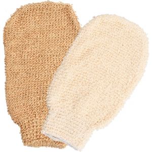 Asfasfq-Gants De Douche Exfoliants Lin, Gants De Massage Corps Exfoliants, Gants De Douche Lavables En Lin, Gant De Crain Corps Pour Bain, Gants Exfoliants Outils D'exfoliation¿Abricot, Kaki¿ - Neuf