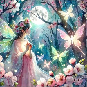 Ayuhr-40x40cm 5d Diamond Painting Elfe, Peinture Diamant Fée, Canevas Diamant Kit Complet Fée Papillon, Diamant Painting Ange, Diamond Painting Princesse, Peinture Diamant Fée Elfe - Neuf