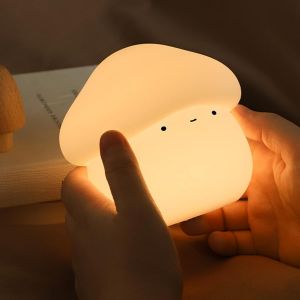 Eryi-Veilleuse Enfant, Champignon Veilleuse Bébé Tactile Rechargeable Peut Être Chronométré, Silicone Lampe De Chevet Enfant, Veilleuse De Pépinière, Veilleuse Led Cadeau Bebe D'anniversaire Et De No - Neuf