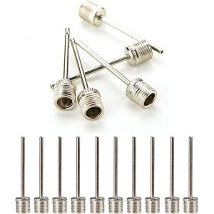 Lot De 10 Aiguilles À Ballon Avec Trous Latéraux,Aiguilles De Pompe À Ballon En Acier Inoxydable,Aiguilles De Pompe À Ballon De Football,Aiguille De Gonflage Pour Une Variété De Balles - Neuf