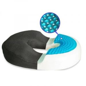 Coussin Orthop&eacute;dique En Gel Et Mousse &Agrave; M&eacute;moire - Bou&eacute;e Universelle Pour Assise Confortable Et Soulagement Lombaire, Poign&eacute;e De Transport, Id&eacute;al Pour T&eacute;l&eacute;travailleurs (42x34x7 Cm, 0.9 Kg) - Neuf