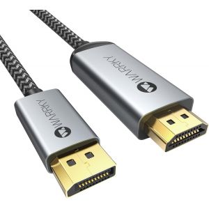 4K C&acirc;ble DisplayPort vers HDMI (1440P 60Hz, 1080P 120Hz), C&acirc;ble Adaptateur en Nylon Tress&eacute; Compatible avec Ordinateur Portable Lenovo, Insignia, HP, Dell, ASUS et Autres - 1M - Neuf