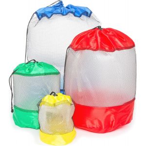 JGD-Lot de 4 sacs en filet pratiques pour le sport, les loisirs, la maison, les activit&eacute;s en ext&eacute;rieur et les vacances - Neuf