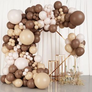 SJZG-Arche De Ballons Marron, 99 Pcs R&eacute;tro Ballons Marron Caf&eacute;, Guirlande Ballon Nus Anniversaire, Mariage, Fian&ccedil;ailles, D&eacute;coration De F&ecirc;te Pr&eacute;natale, Anniversaire - Neuf