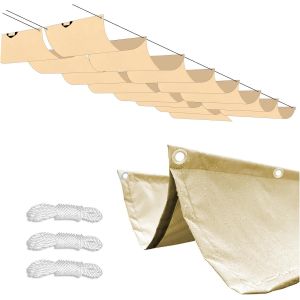 Checarzhn--No1-Voile D'ombrage Rétractable, 1 X 5 M, Réglable, Enroulable, Imperméable, Protection Solaire, Pergola, Extérieur, Avec ?illets Et Corde, Pour Terrasse, Terrasse, Cour, Véranda, Tonnelle - Neuf