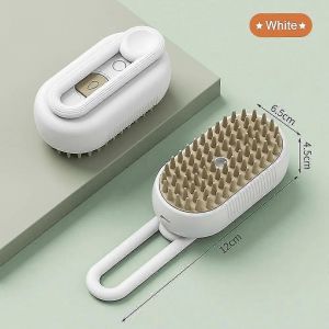 Steamy Cat Dog Brush 3in1 Brosse Électrique Anti-Éclaboussures Pour Chat Avec Spray À Vapeur Charge Usb Massage Toilettage Pour Animaux De Compagnie Peigne D'épilation Peignes 2024 Nouveau - Neuf
