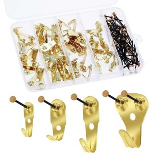 ChenQuanSarl-Lot De 120 Crochets De Suspension Polyvalents Avec Clous, 4 Tailles, Pour Cadres Et Miroirs, Tableaux - Neuf
