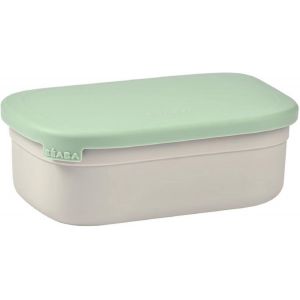 Subzonal-Béaba, Lunch Box Enfant, Boîte À Dejeuner/Repas, Boite En Inox, Bento, Compartimenté, Séparateurs, Housse En Silicone, 760ml, Gris Velours/Vert Sauge - Neuf