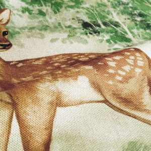 CAUC-Housse de Coussin Animaux de la For&ecirc;t Cerf Renard Lapin Ours 45 x 45 cm Polyester Lin D&eacute;coratif Enfants Taie d'oreiller pour Canap&eacute; Salon Chambre Chaise Jardin Maison D&eacute;coration 4 Pi&egrave;ces - Neuf