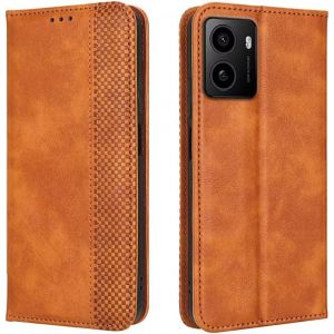 Kal-Coque Pour Hmd Pulse/Hmd Pulse+ (6.65"" Inches), Etui Flip Folio En Cuir Pu Avec Interrupteur Magnétique, [3 Fentes Pour Cartes] [1 Portefeuille] Housse - Marron - Neuf