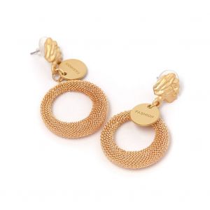 Boucles D'oreilles Pendantes Rondes En Alliage Dore Pour Femmes, Tendance, Ideales Comme Cadeau De Mariage - Neuf