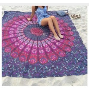 Couvre-lit mural bohème psychédélique indien, motif mandala hippie, 180 x 230 cm - Neuf