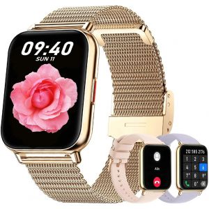 Montre Intelligente Pour Femme Avec Assistant Vocal, Écran Tactile Hd De 1,59 Pouces, Montre Intelligente Pour Femme, Tracker D'activité Avec Moniteur De Sommeil Pour Android Ios - Neuf