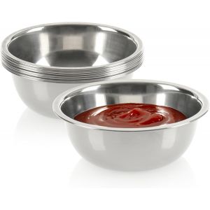 8x Bols &Agrave; Sauce-Petits Bols-Bol Pour Sauces,Trempettes Et Collations-Bols &Agrave; Collation,Ensemble De Bols-Bol &Agrave; &Eacute;pices-Petit Bol En M&eacute;tal-Acier Inoxydable (08 St&uuml;ck-&Oslash; 10.5cm) - Neuf
