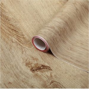 Papier Adh&eacute;sif Pour Meuble Effet Bois Ruban Ch&ecirc;ne - Film Autocollant D&eacute;coratif Rouleau Vinyle - Pour Cuisine, Porte, Table - D&eacute;coration Rev&ecirc;tement Peint Stickers Collant - 90 Cm X 2,1 M - Neuf