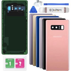 KALANKA-Vitre Arri&egrave;re pour Samsung Galaxy Note 8 N950 Origine Couvercle Batterie Remplacement avec Lentille de Cam&eacute;ra + Kit R&eacute;paration (Rose) - Neuf