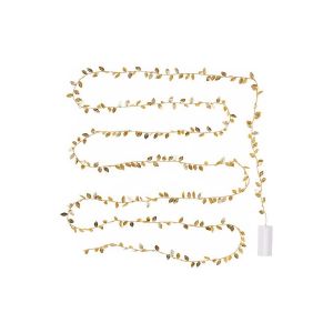 Guirlande Lumineuse Led Feuilles Dor&eacute;es 2m 20 Ampoules Pour D&eacute;coration De Maison Et De Mariage - Neuf