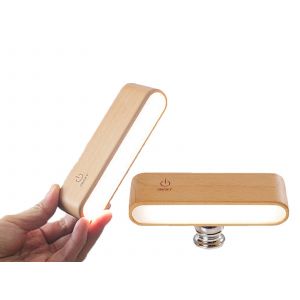 Veilleuse Magn&eacute;tique En Bois Avec Chargement Usb Et Luminosit&eacute; R&eacute;glable - Neuf