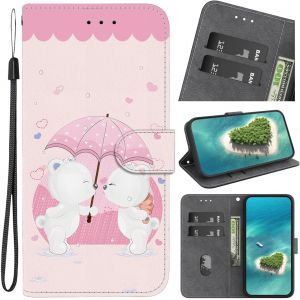 Kal-Étui Pour Samsung Galaxy A14 5g,Coque Housse En Cuir À Clapet Motifs Peinture Animaux Ou Fleurs Ou Papillons Antichoc Bourse Poche Pour Samsung Galaxy A14 5g,Coloré -18 - Neuf