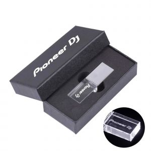 Offre sp&eacute;ciale Pioneer DJ cristal cl&eacute; USB 128GB capacit&eacute; r&eacute;elle cl&eacute; m&eacute;moire 64GB bo&icirc;tier en argent lumi&egrave;re LED cl&eacute; USB avec bo&icirc;te-cadeau 4 GO Silver with box - Neuf