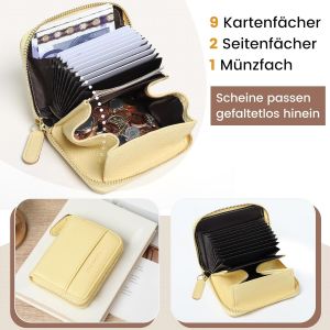 CAUC-&Eacute;tui pour Cartes de cr&eacute;dit pour Homme et Femme - Protection RFID - Portefeuille Compact avec Fermeture &eacute;clair - Neuf