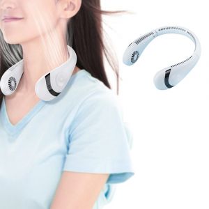 Ventilateur de cou rechargeable &agrave; suspendre, 3 vitesses, sans pales, pour une fra&icirc;cheur personnelle - Neuf