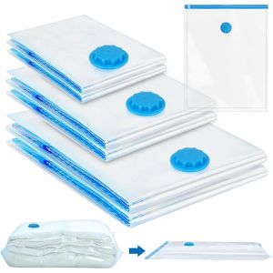 loc-6 Pi&egrave;ces Sacs De Rangement Sous Vide,2X(40X60Cm+60X80Cm+80X100Cm)Sac Sous Vide Vetement,R&eacute;utilisable Housses De Rangement Sous Vide,Sac De Compression Sous Vide Voyage Pour Couettes,Literie - Neuf