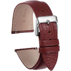 Kal-Bracelets De Montre En Cuir V&eacute;ritable 24mm Remplacement Rapide Plat En Cuir De Vache Bracelet De Montre &Eacute;l&eacute;gant Pour Femmes Et Hommes Avec Boucle En Acier Inoxydable, Rouge - Neuf