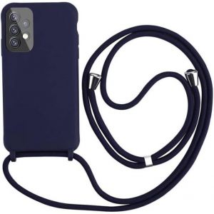 Sansh-Collier Pour Samsung Galaxy A13 4g Coque Silicone Liquide Bumper Housse Galaxy A13 4g Lanière Avec Cordon Réglable Longueur Chaîne Lanyard Case Housse Étui Pour Samsung Galaxy A13 4g-Bleu Foncé - Neuf