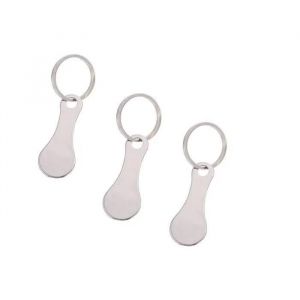 Jeton de Chariot,3 Pièces Jeton pour Caddie en Acier Inoxydable pour Le Casier de Supermarché de Boucle de Porte Clés de Caddie - Neuf